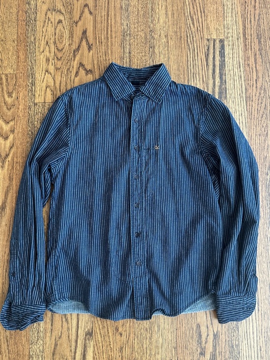 45Rpm Other - 45R Japanese Indigo Ticking Stripe Button Down Shirt. Size 2 (Men’s Small).